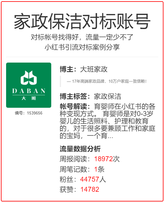 家政保洁育婴师--小红书引流