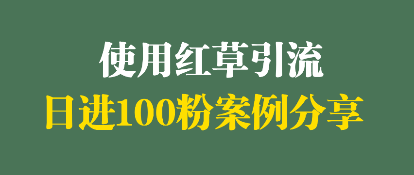 使用红草引流日进100粉案例分享