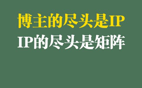 网红和博主的尽头都是ip，ip的尽头是矩阵