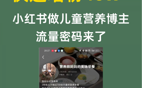 快速增粉40w做儿童营养博主流量密码