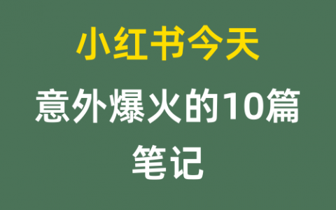 小红书今天意外爆火的10篇笔记