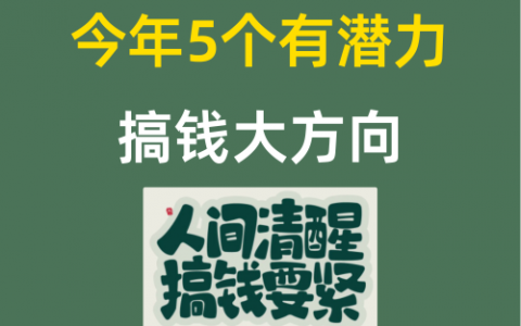 今年5个有潜力搞钱大方向