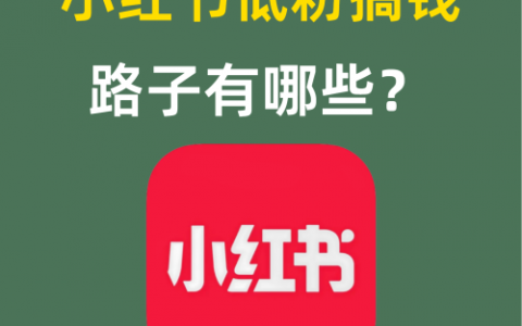 小红书低粉搞钱路子有哪些？