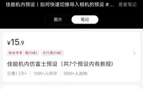 小红书，虚拟赛道，卖佳能机内仿富士预设，单链接赚20w