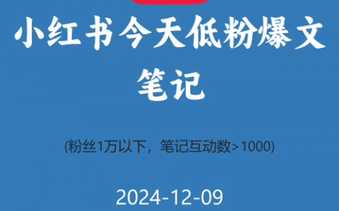 小红书今天低粉爆文笔记