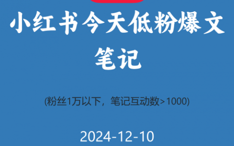 小红书今天低粉爆文笔记