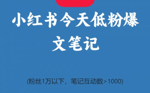 小红书今天低粉爆文笔记