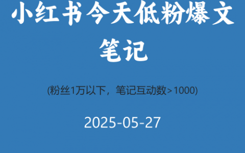 小红书今天低粉爆文笔记